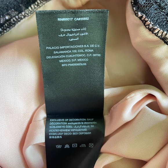 NWT- BEBE Pink Floral Satin w/ Lace Trim & Side Slit Maxi Dress / Sz 00 - Picture 12 of 13